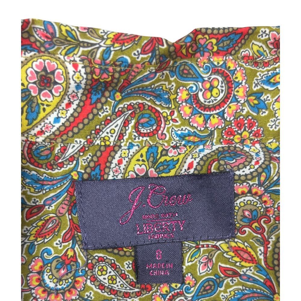 J. Crew Slim Perfect Top Size 8 Liberty Lee Manor Paisley Button Down Preppy - Picture 7 of 12